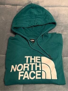 The North Face Teal Pullover Hoodie with White Logo